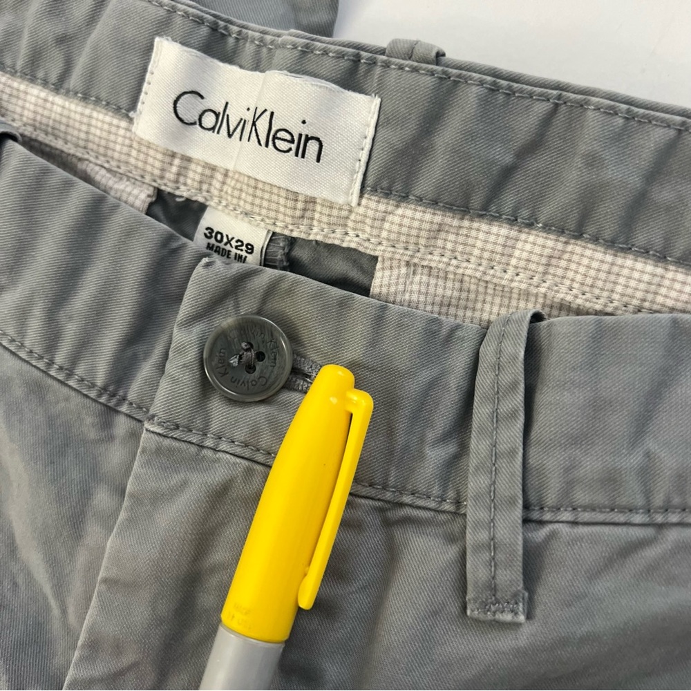 Men's Calvin Klein Gray Cotton Dress Pants Size 30x29 - Picture 9 of 11